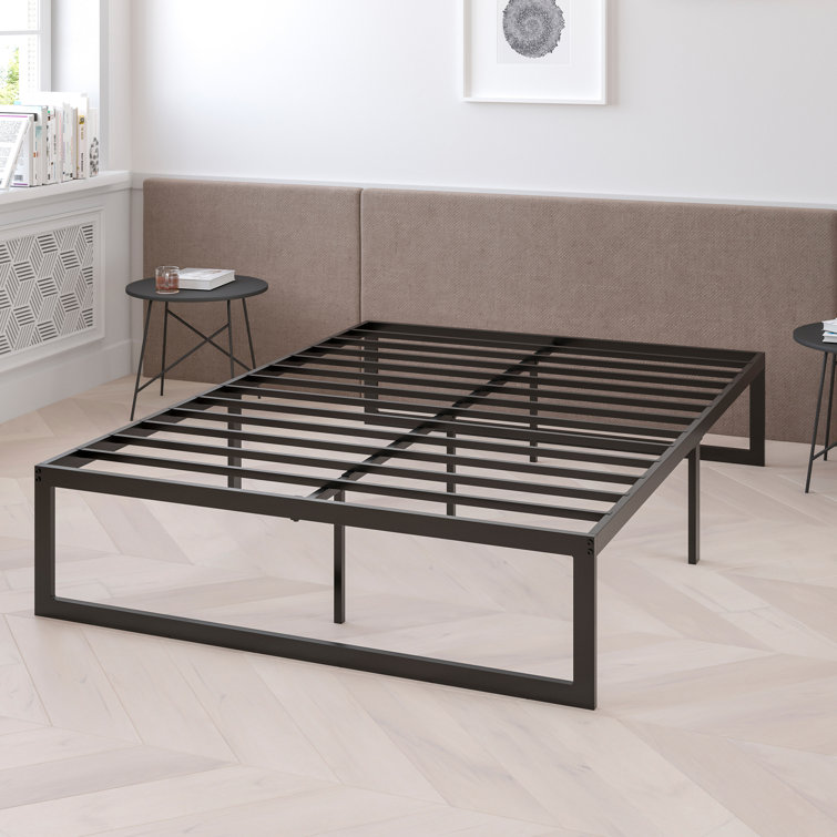 Priyas Home Goods King 26'' Steel Bed Frame with Mattress Included